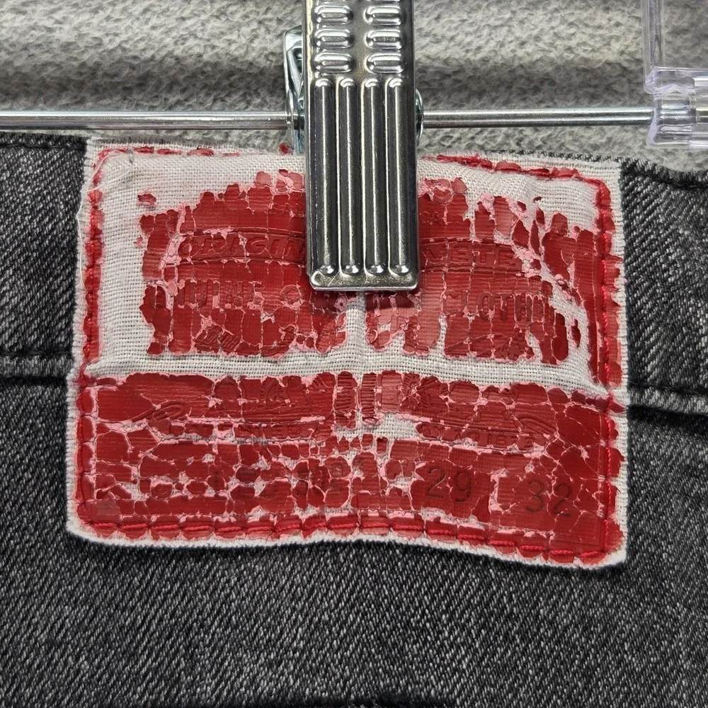 VTG Levis Engineered Jeans Mens Gray Charcoal Wash Twisted Red Patch Fits 29x30